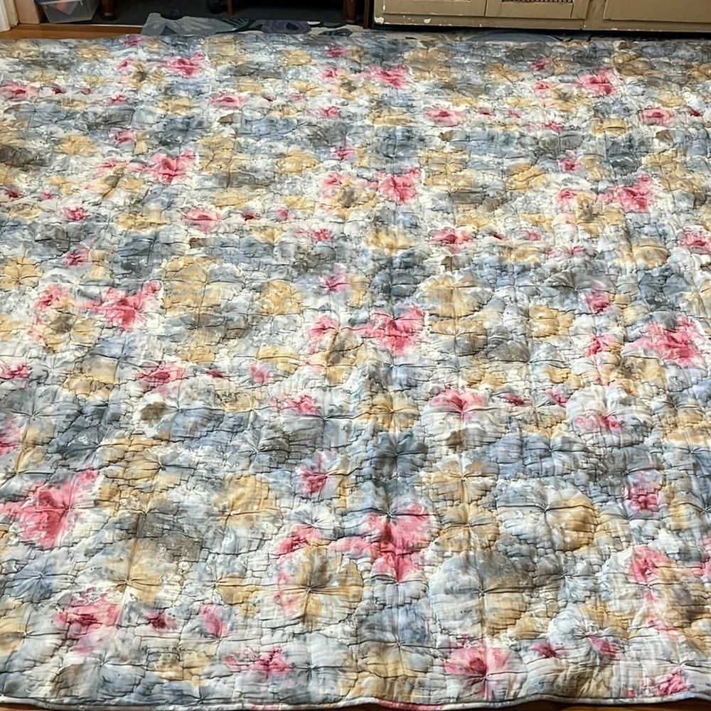 Anthropologie Clarabelle Gauze Quilt Queen NEW Plus 1 Standard Sham NWT